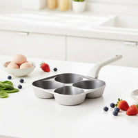 Nonstick Four-Cavity Frying Pan Deep-Well Egg Pan with Four Cavities Thick Egg Skillet Thickened for Students, Breakfast, Dorm Kitchens