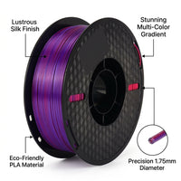 PLA Filament 1.75mm 1kg Spool Rainbow Multicolor Gradient for Printer, Refill for Hobbyists and Prototyping