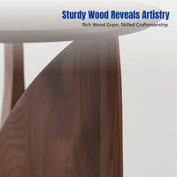 Wabi-Sabi Solid Wood Sofa Side Table, Vintage Minimalist Corner Table, Artistic Accent for Living Room, Bedroom, Balcony