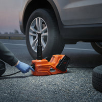Built-in Electric Floor Jack with Tire Inflator Compact Car Jack with Air Pump Portable Tool Kit Roadside for Motorists