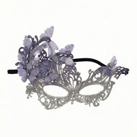 Butterfly Masquerade Mask Adjustable Lace Mask with Rhinestones Ornate for Women