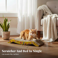 Corrugated Cardboard Scratcher Long-Lasting Cardboard Cat Scratcher Wavy Cat Scratching Pad Furniture Guardian Pet Supplies