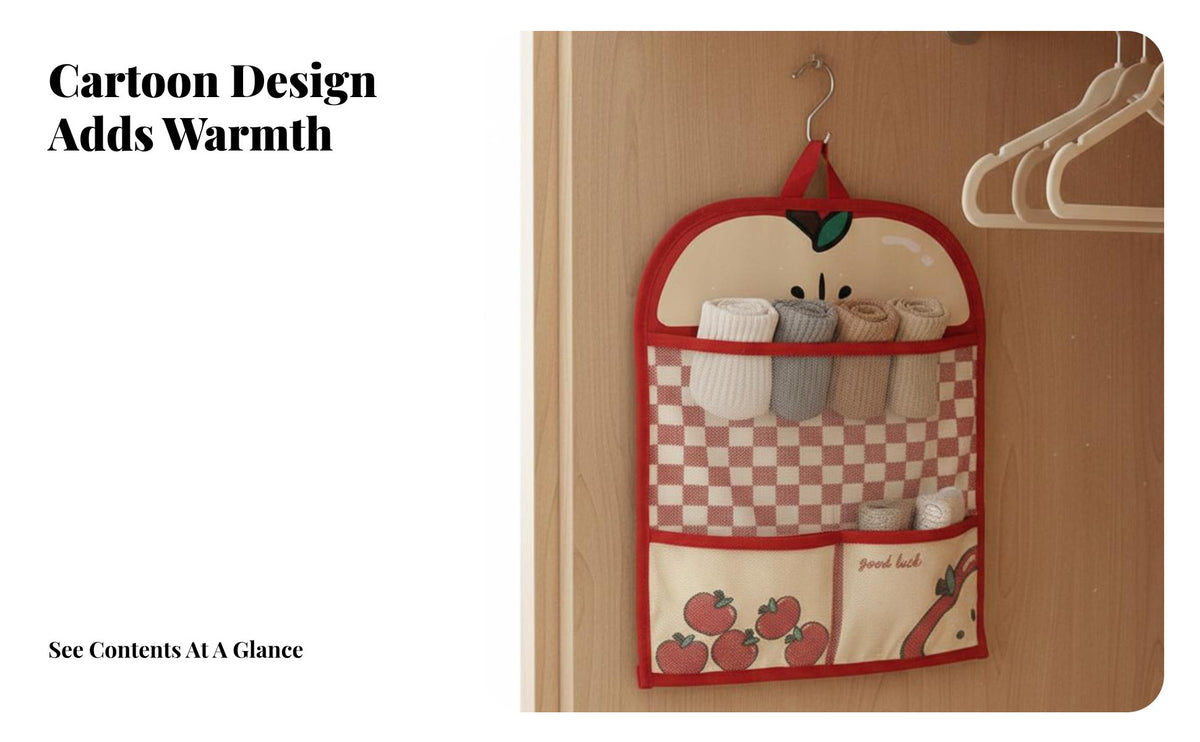 Closet Underwear Organizer Space Saving Multi-Compartment Hanging Pouch Easy to Hang Hanging Mesh Storage Pouch for Students, Parents, Dorm Room