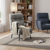 Space Saving Convertible Chair Bed Side Storage Pocket Single Person Sofa Bed Soft Cushioning Adjustable Recliner Chair for Office, Living Room, Bedroom, Balcony