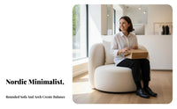 Nordic aesthetic Curved 2-Seater Sofa Modern Minimalist Curved Settee Artistic Design Loveseat Sculptural Shape for Apartment Dwellers, Interior Decorators, Living Room, Reception Area, Bimmediatelyique, Office Lobby