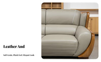 L-Shaped Corner Sofa Genuine Leather Upholstery Configurable Block Sofa Nordic design Living Room Seating for Families, Apartment Dwellers, Lounge Area