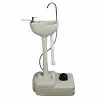 Gooseneck Faucet Portable Handwashing Station Corrugated Hose Portable Hand Washing Station Built-in Water Reservoir Pedestal Wash Sink No Plumbing Needed