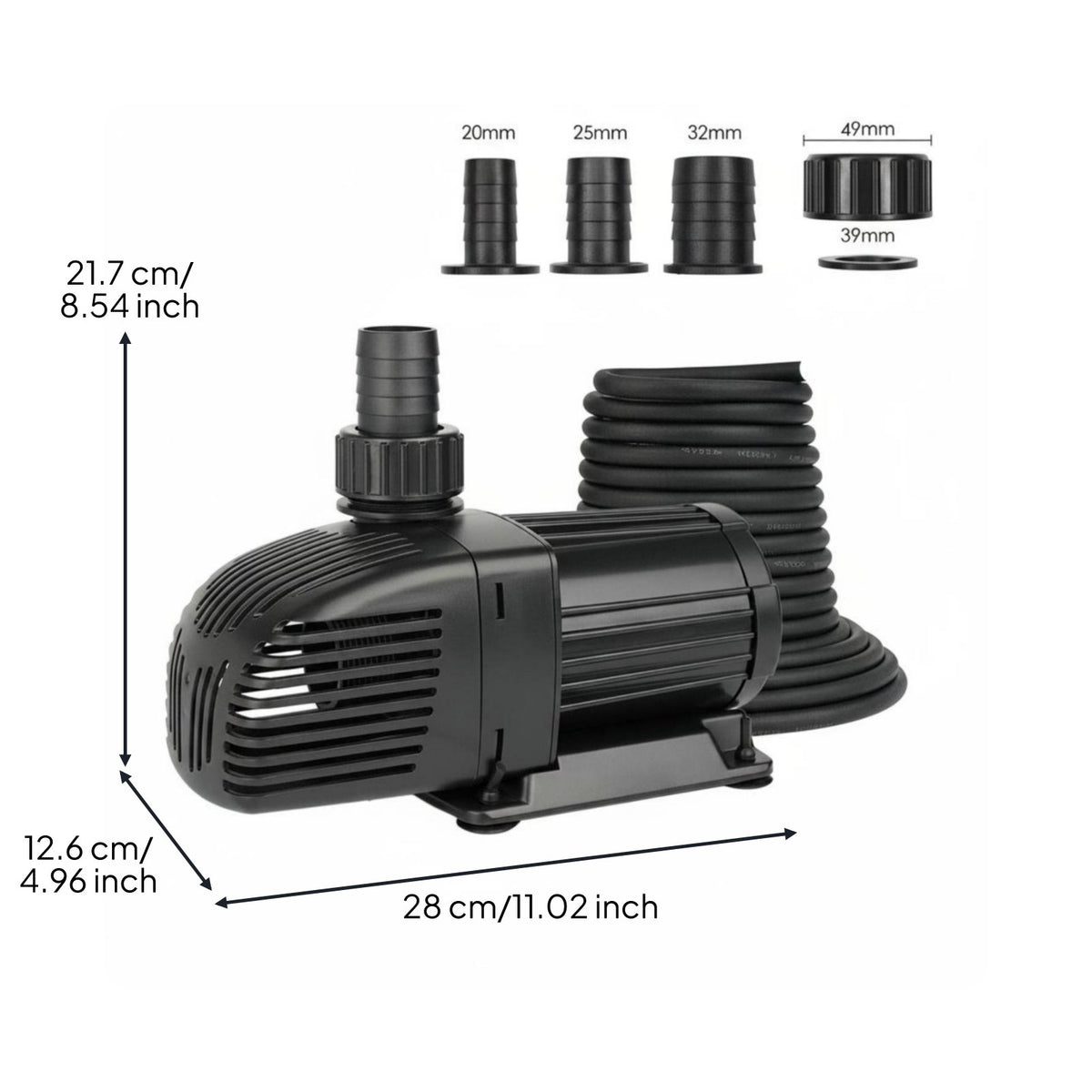 High Flow Rate Submersible Water Pump Energy Saving Variable Frequency Pump Dry Run Protection for Outdoor, Aquarium
