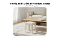 Strong Load-Bearing Stackable Low Stool Sturdy Construction Stackable Padded Stool Non-Slip Feet Small Bench Rounded Corners for Homeowners, Business Owners, Living Room, Bedroom, Entryway, Bathroom