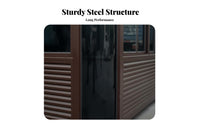 Outdoor Security Booth Steel Frame Sentry Post Anti-Rust Mobile Gatehouse for Gatekeepers, Parking Attendants, Entry Points, Construction Sites