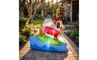 Outdoor Christmas Dachshund Inflatable Premium Inflatable Dachshund Long-Lasting Yard Decoration Safe for Patio