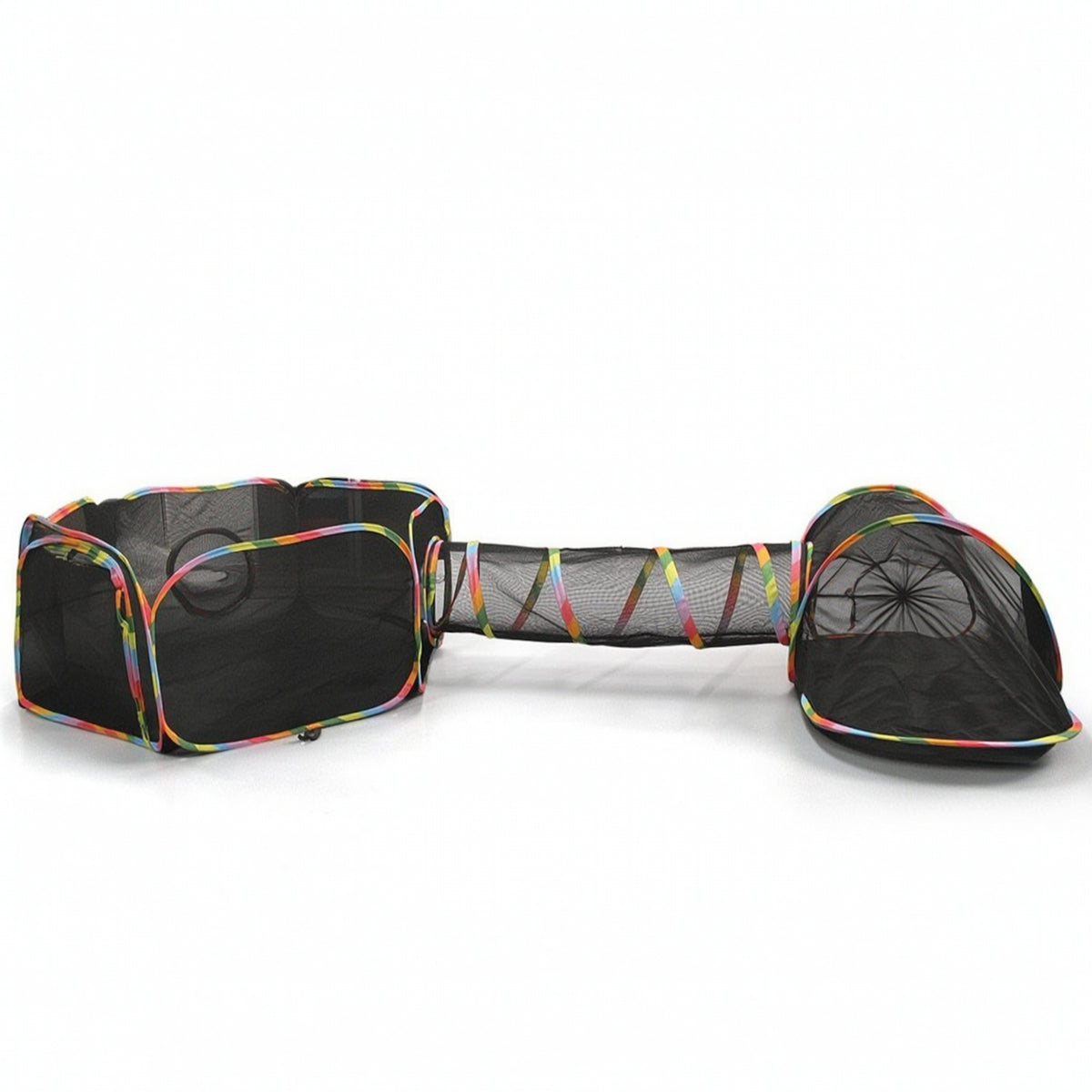3 Pieces Collapsible Cat Enclosure with Tunnel Breathable Cat Playpen with Tunnel Portable Outdoor for Cats