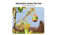 30 Sets Easter Sticker Scene Craft Creative Art Creative Craft Easter Cross Ornament Kit Party Favors for Kids, Classroom