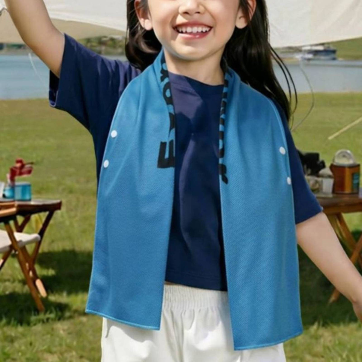 Cooling Towel with Button Quick-Dry Cooling Towel with Container Soft for Kids, Athletes, Sports, Outdoor Activities, Beach
