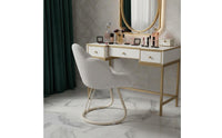 Minimalist Design Petal Back Makeup Chair Ergonomic Backrest Petal Back Chair Luxurious Cushioning Household Furniture Thick Padded Cushion for Women, Girls, Dressing Table, Small Areas, Bedroom, Dorm Room