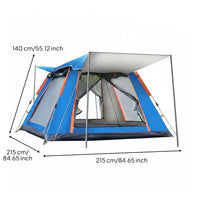 Waterproof Instant Camping Tent Mosquito Netting Automatic Quick-Setup Tent Sun Protection Portable Outdoor Shelter Spacious Interior for Families, Kids, Picnic, Beach