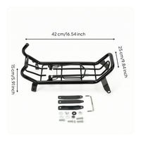 Black Motorcycle Middle Rack Steel Motorcycle Rack with Spring Clips Sturdy Stable for Motorcycles, Commuting