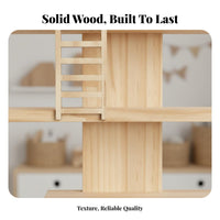 Space-Saving Kids Room Toy Display Shelf Solid Wood Wooden Figurine Display Shelf Easy Installation for Collectors, Adults, Bedroom, Hallway