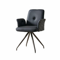Ergonomic Back Support Upholstered Swivel Chair Modern Outline Armchair Thick Padded Cushioning Living Room Furniture Sturdy Frame for Office Workers, Homeowners, Readers, Study, Bedroom, Reading Nook, Lounge Area