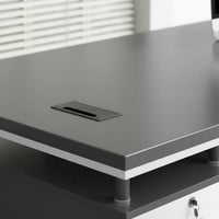 Wide Desktop Modern Computer Desk with Drawers Sturdy Steel Frame Office Desk with Storage Cabinet Lockable Drawer Workstation for Study Room