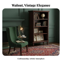 Retro aesthetic unrestrictedstanding Shelving Unit sturdy Construction Openrear interchangeable Shelf Easy Assembly shelving unit for Book Lovers, Design admirers, Apartment Dwellers, Living Room, Study, Home Office, Bedroom