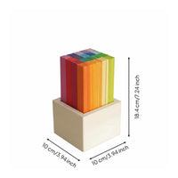 100 Pieces Educational Preschool Stacking Toy Toddler-Friendly Wooden Rainbow Blocks Shape Awareness Color Sorting Structure unrestrictedEnded Play for Preschoolers, Toddlers, Kindergarten