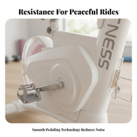 Quiet Operation Exercise Bike Comfortable Saddle Silent Cycle Bike Adjustable Resistance Upright Indoor Cycle Compact Design for Apartment