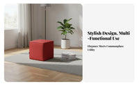 Versatile Design Upholstered Cube Ottoman Multi-Functional Upholstered Cube Seat adaptable Use Footrest Minimalist aesthetic for Apartment Dwellers, Homeowners, Living Room, Entryway, Home Office, Playroom