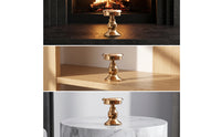Tabletop Metal Candle Holder Gold-Toned Candle Holder with Pedestal Base Minimalist Candlestick Small for Candlelight Dinner