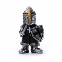 Unique Design Gnome Warrior Statue Hand-Painted Details Medieval Knight Ornament Funny for Bookshelf