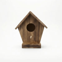 Birdhouse with Perch Wall-Mounted Wooden Birdhouse Natural for Birds