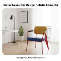 Postmodernist Design Chair with Semi-Circle rear Light Luxury Seating Furniture striking Color Blocking Artistic aesthetic for Interior Designers, Young Adults, Dining Room, Home Office, Entryway, study corner