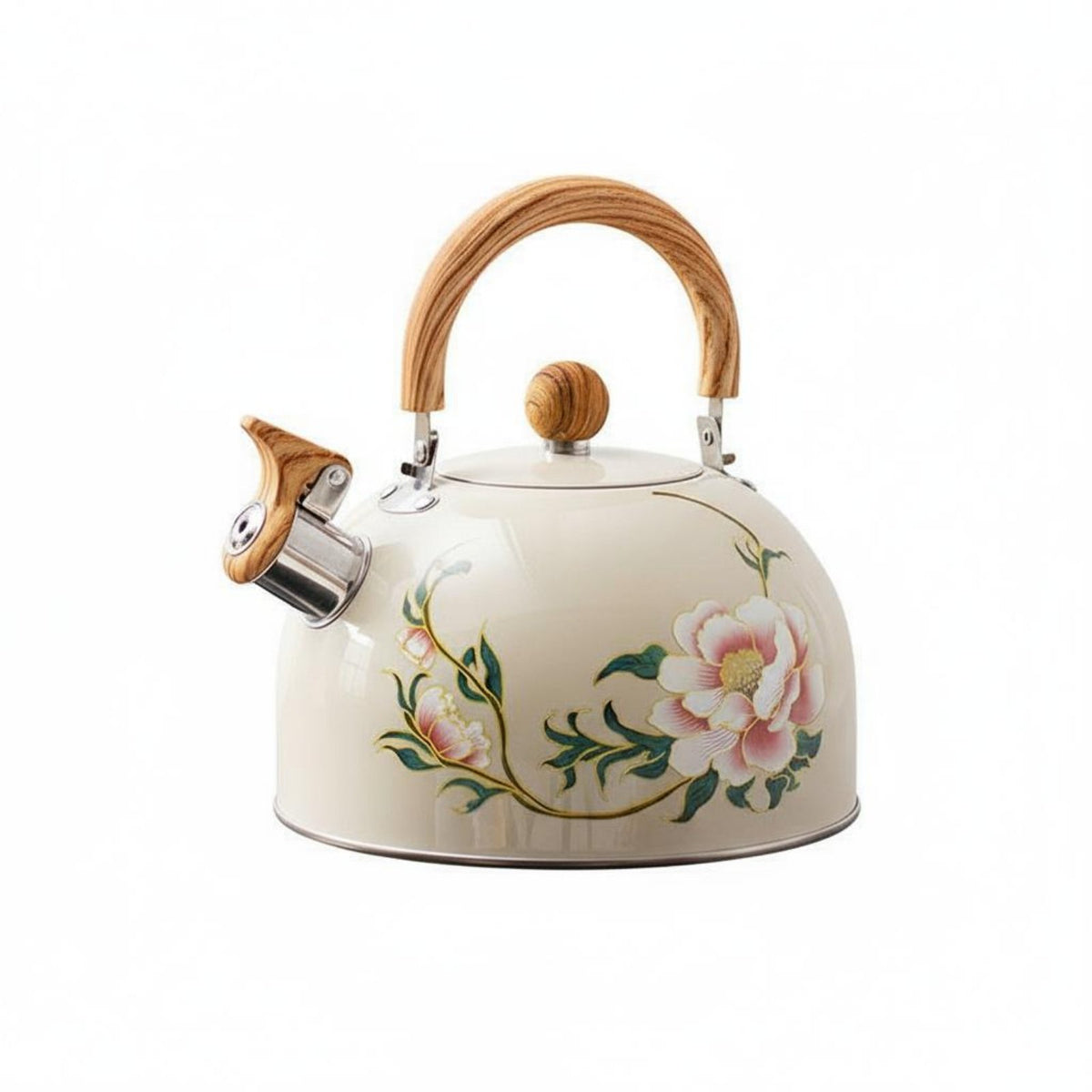Tea Kettle with Whistling Spout Wood-Look Stovetop Tea Kettle for Cooktop