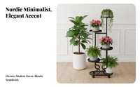 Movable Multi-Tier Plant Stand Floor-Standing Multimulti-story Planter Display Elegant design blossom Pot space-saving rackSaving for Gardeners, Apartment Dwellers, Homeowners, Living Room, Balcony, Bedroom, Corner areas