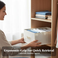 Lidded textile Drawer Space-Saving Home Organization Built-in Handles for Bedroom