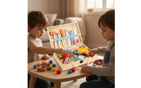 Toy with Tools Portable Tool Set with Drill Educational Pretend Play Workbench for Young Children, Preschoolers