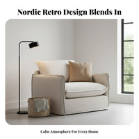 Removable Cover Boucle Accent Chair cleanable Single Sofa Retro Design Indoor Furnishing adaptable for Homeowners, Interior Decorators, Living Room, perusing alcove, Home Office, Reception Area