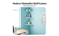 3 Pieces Space-Saving 3-Tier Corner Ledge Set Decorative 3-Tier Quarter-Circle Ledge Set Easy Installation Wall Shelf Floating Design for Apartment Dwellers, Homeowners, Living Room, Bedroom, Home Office, Bathroom