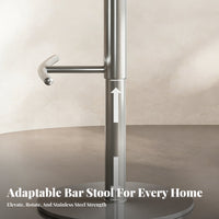 Italian Design Adjustable rotating bar stoolstool Modern design Adjustable Pedestal Stool Built-in Footrest Bar Chair Upholstered Seat for Hosts, Restaurant, Cafe