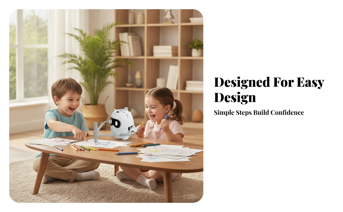Picture Card Slot Step by Step Drawing Robot Articulated Arm Educational Drawing Robot Control Buttons Doodle Bot Compact