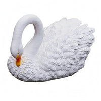 Feather Texture Floating Swan Ornament Realistic Floating Swan Statue Lifelike Animal Sculpture Weather Resistant for Courtyard