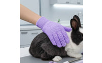 8 Pieces Pet Grooming Kit with Glove Textured Grip Grooming Kit with Massage Glove Fine-Tooth for Small Animals, Coat Care