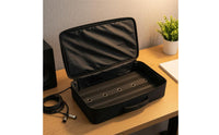 Hook-and-Loop Strips Guitar Pedal Board Carrying Case Cable Pass-Through Holes Clamshell Pedal Case Padded Soft-Lined for Guitarists, Musicians
