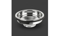Rich Crema Stainless Steel Coffee Filter Basket Shiny Metal Single-Cup Filter Basket Black Rim Integrated Tab