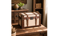 Wooden Storage Box Traditional Storage Chest with Hinged Lid Sturdy Box with Hinged Lid for Shelf Decor