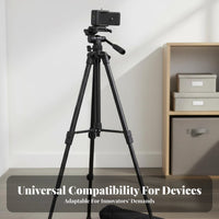Lightweight Ph Single and Camera Tripod Foldable Design Ph Single Tripod Wide Compatibility Live Broadcasting Stand 360° Rotation Head for Photographers, Content Creators, Streamers, Motion Picture Recording, Studio Use, Outdoor, Indoor