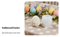 Easter Bunny Candle Form Premium Silicone 3D Embossed Bunny Easy De Form Craft Supply for Parents, Kids, Home Decor, Tabletop Display