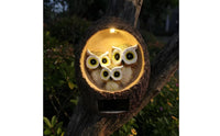 Bark-Textured Solar Tree Stump Light Warm LED Owl Stump Lamp Hollow Solar Owl Garden Light Decorative for Yard