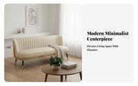 Nordic Design Tufted Settee Light Luxury Design Channel-Tufted Settee Minimalist Aesthetic Sofa High-Resilience Cushion for Apartment Dwellers, Young Adults, Business Owners, Clothing Shop, Bedroom, Office, Coffee Shop