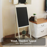 Vintage Aesthetic Wooden Ladder Blackboard Space-Saving Tiered Foldable Stand Multi-Purpose Folding Shelf adaptable Use for Apartment Dwellers, Plant lovers, creative workspace, Living Room, Retail shop, Bedroom